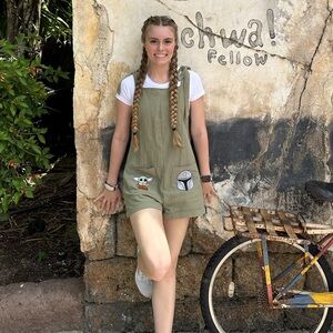 Olive Green Mandolorian Grogu Romper